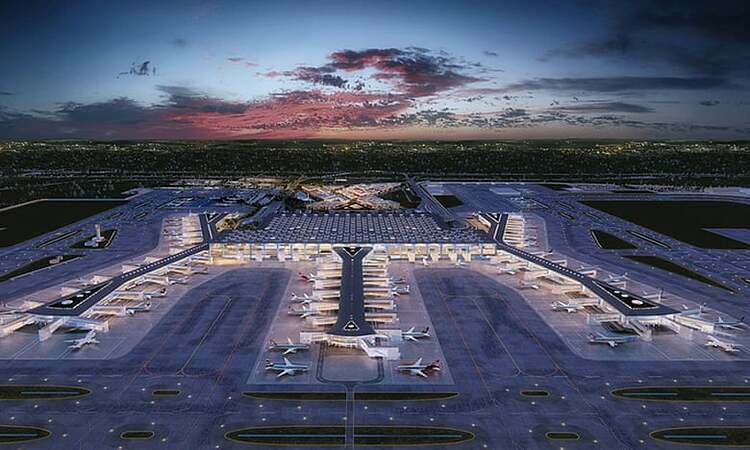 Sân bay Istanbul sẽ phục vụ 200 triệu hành khác mỗi năm khi hoàn tất. Ảnh: Istanbul New Airport